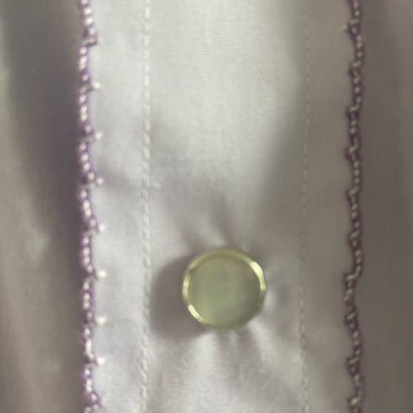 H Bar C Western Shirt 16 1/2 33 Mens Pearl Snap Western Embroidered lavender - Picture 4 of 11